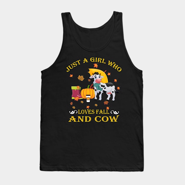 Just A Girl Who Loves Fall & Cow Funny Thanksgiving Gift Tank Top by LiFilimon